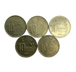 1997 - 1998 Arası 10 Bin Lira 5 Adet