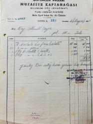OTOMOBİL PARÇALARI FATURASI - 2 MAYIS 1953 - ŞÖFÖRLER PAZARI - MUZAFFER KAPTANAĞASI - ŞİLE, ÜSKÜDAR , İSTANBUL - AHMET ÇAYIROĞLU - ISLAK İMZALI, KAŞELİ DAMGA PULU  - 28 x 21 cm EBATLI ORİJİNAL FATURA