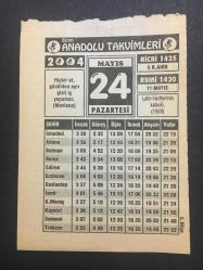 24 MAYIS 2004-TAKVİM YAPRAĞI,DOĞUM GÜNÜ HEDİYESİ-BİZİM ANADOLU TAKVİMLERİ,LATİN HARFLERİNİN KABULÜ 1928,ÖRNEK BİR HANIM SAHABİ