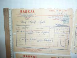 ADANA BARKAL LASTİK SANAYİ ve TİCARET A.Ş.LASTİK FATURASI 1964 YILI PULLU 3 ADET