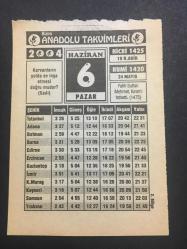 6 HAZİRAN 2004 -TAKVİM YAPRAĞI-DOĞUM GÜNÜ HEDİYESİ-BİZİM ANADOLU TAKVİMLERİ,FATİH SULTAN MEHMET KIRIMI FETH ETTİ,1475,DEPREM TEDBİRLERİ,NÜKTEİBİBER MEHMED PAŞA