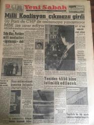 YENİ SABAH GAZETESİ   21 EKİM 1961 YIL :24 SAYI :8120---Milli Koalisyon Çıkmaza Girdi ---Sıtkı Ulay ,Partilere Milli Menfaatleri Öğreteceğiz Dedi ---AP ,147 lere bakanlık vaad ediyor ---Erim le  Gülek arasında bir  irtibat yok --Pazarlık ve Tahminler Aldı Yürüdü ---Doktorların hizmet yerleri  5 e ayrıldı ---Ucuz satılan  ekmek  kusursuz  bulundu ---Yeniden 4556 bina  istimlak  edilecek ---İç çamaşırsız dolaşan  karısını  boşanmak istedi ---Yeşilköy de bir uçak  yakıtını denize  boşalttı ---Bakın ne yapalım  ? :Siyavuşgil ---Şehrimizde dün 11 trafik  kazası  oldu  ,15 yaralı var ---Sinema ,Tiyatro ,Radyo Programları ---Rus Atom Denemesi Geniş  Tepki Yarattı ---Nasır  yeni  durum  hakkında bilgi verdi ----Sinema : Kordura Kahramanları ,Ormanda Macera ,Notre Dame ın  Kamburu ,Fransızlar Paris te ki  Cezayirlileri Öldürüyor ---Güreşte S.Rusya ile Karşılaşıyoruz ---Milli Ligde Bugün  Üç Şehirde Altı Maç Var ----29 Ekim Norveç  Milli Maçı Kadrosu Dün Tespit Edildi ---