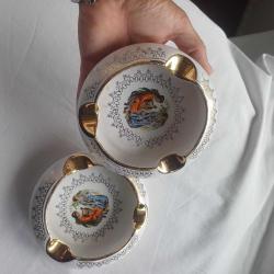 Fragonard Desenli Porselen Kül Tabağı,Altın detaylı ,2 adet