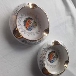 Fragonard Desenli Porselen Kül Tabağı,Altın detaylı ,2 adet