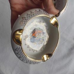 Fragonard Desenli Porselen Kül Tabağı,Altın detaylı ,2 adet