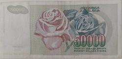 YUGOSLAVYA 50000 DINARA 1992 ORJİNAL KAĞIT PARA ÇOK ÇOK TEMİZ AH 1292675