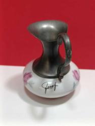 P16---PORSELEN VE ZİN METAL AVRUPA DEKORLUK MİNİ SÜRAHİ