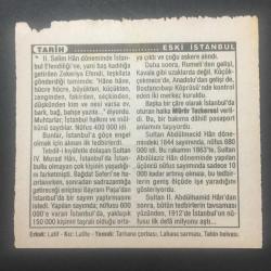 11 OCAK 1995 -TAKVİM YAPRAĞI-DOĞUM GÜNÜ HEDİYESİ-TÜRKİYE GAZETESİ TAKVİMİ,ŞİDDETLİ SOĞUKLAR,ESKİ İSTANBUL