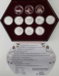 2005 YILI TÜRKİYENİN HAYVANLARI DARPHANE HATIRA GÜMÜŞ PARA SETİ ÇİL ORİJİNAL AHŞAP KUTUSUNDA  SERTİFİKALI ÇOK ÇOK NADİR