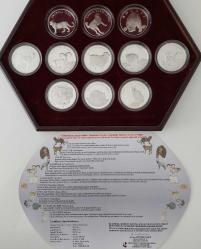 2005 YILI TÜRKİYENİN HAYVANLARI DARPHANE HATIRA GÜMÜŞ PARA SETİ ÇİL ORİJİNAL AHŞAP KUTUSUNDA  SERTİFİKALI ÇOK ÇOK NADİR