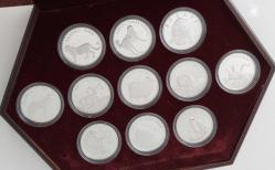 2005 YILI TÜRKİYENİN HAYVANLARI DARPHANE HATIRA GÜMÜŞ PARA SETİ ÇİL ORİJİNAL AHŞAP KUTUSUNDA  SERTİFİKALI ÇOK ÇOK NADİR