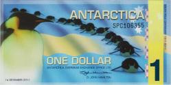 ANTARKTİKA 1 DOLAR 2011 PENGUENLER VE GÜNEY KUTBU'NUN 100. YILI TEMALI PARA. ÇİL KONDİSYON.