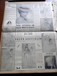 Yeni İstanbul Gazetesi - 5 Şubat 1956 - Karakış Bütün Şiddetiyle Bastırdı - Avrupa'da Soğuktan Ölenlerin Sayısı 100 - Askeri Birliklere Ve Polise Hazırol Emri Verildi Boğazda Mayın Görüldü - İngiltere Kraliçesi Elizabeth Şahane Tuvaleti İle - Demokrat Parti Haysiyet Divanının Hamit Şevket İnce Hakkında Ağır İthamları - Cemal Kıpçak Haysiyet Divanına Sevkedildi - Gog Yazan Giovanni Papini Yazı Dizisi -  Belediye Zabıtası Polisten Ayrılacak - Yılan Hikayesine Dönen Elektrikli Trenin Arızası Yakında Çözülecek - Gizli Vazife Aşk Ve Macera Romanı Yazı Dizisi - Türk Bulgar Hudut Taşları Düzeltilecek - Ahlak Dersleri Hakkında Sözlü Soru - Kuveyt Emiri Şeyh Abdullah Geçen Yıl Petrolden 75 Milyon İngiliz Kazandı - Çocuk Sayfası - Pazar Konuşması Yazan Baydar Derler - Müzik Kronikleri Yazan Fikret Çiçekoğlu - Ankara İstanbul Radyosu Programı - 1956 Bahar Ve Yaz Kreasyonları - Basketbol Lig Maçlarına Bugün İTÜ Salonunda Devam Edilecek - Tiyatro Kronikleri - Macar Futbolcuları Taksim'de