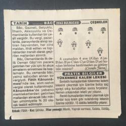 18 ŞUBAT 1995 -TAKVİM YAPRAĞI-DOĞUM GÜNÜ HEDİYESİ-TÜRKİYE GAZETESİ TAKVİMİ,İSLAHAT FERMENININ İLANI 1856,NATOYA GİRİŞİMİZ,1952,FATİHİN TAHTA ÇIKIŞI 1451,BAC,ÇEŞMELER,TÜKENMEZ KALEM LEKESİ