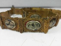 Antika Osmanlı Dönem Damgalı Gümüş Savatlı Gelin Kemeri