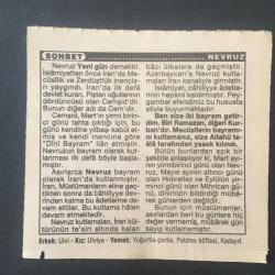 20 MART 1995 -TAKVİM YAPRAĞI-DOĞUM GÜNÜ HEDİYESİ-TÜRKİYE GAZETESİ TAKVİMİ,DÜNYA IRK AYIRIMI İLE MÜCADELE GÜNÜ,ULUĞ BEYİN DOĞUMU 1394,HAMSİNİN SONU,NEVRUZ