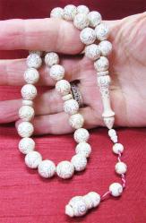 GÜMÜŞ ÇaKMaLı ORJİNAL IVORY FiL DİŞİ 33 LüK TESBİH......10mm