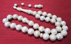 GÜMÜŞ ÇaKMaLı ORJİNAL IVORY FiL DİŞİ 33 LüK TESBİH......10mm