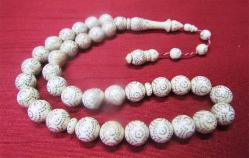 GÜMÜŞ ÇaKMaLı ORJİNAL IVORY FiL DİŞİ 33 LüK TESBİH......10mm
