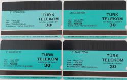 ANKARA MTA TABİAT MÜZESİ TELEFON KARTLARI 30 KONTÖRLÜK TAM SET 4 ADET 2M1RR NADİR