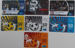 FENERBAHÇE-GALATASARAY-BEŞİKTAŞ-TRABZON SPOR TELEFON KARTLARI 50-30 KONTÖRLÜK 7 ADET 2RR1AA1 NADİR