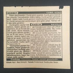 29 EYLÜL 1995 -TAKVİM YAPRAĞI-DOĞUM GÜNÜ HEDİYESİ-TÜRKİYE GAZETESİ TAKVİMİ,AĞAÇLARDAN SU ÇEKİLME ZAMANI,İNEBAHTI KALESİNİN FETHİ 1499,CUMA GÜNÜ,HAVALE