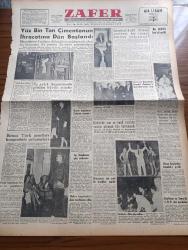 Zafer Gazetesi - 21 Ekim 1959 - Yüz Bin Ton Çimentonun İhracatına Dün Başlandı - Türk Amerikan Dostluğu Sergisi - Üç Aylık İhracatımızda Görülen Büyük Artışlar - Birinci Türk Sanatları Kongresinin Çalışmaları - Amerika'dan Dönen Başvekil Adnan Menderes'e Yapılan Töreni CHP Protesto Etti - Bir CENTO Heyeti Geldi - Türkiye'de Ana Ve Çocuk Sağlığı Merkezi Olmayan Köy Kalmayacak - Ankara'da Bazı Benzin İstasyonları Kalkıyor -  Büyük Kumar Yazan Thomas B. Costain Yazı -  Cumhuriyet Bayramı Hazırlıkları İlerliyor -  İsrail Hududunda Yapılan Mühim Toplantı - Yugoslav Dışişleri Vekili Koca Popoviç'in Küba'yı Ziyareti - Sing Sing'de Baş Gardiyanının Not Defterinden Yazan Johny J. Sheehy Yazı Dizisi - İtalyan Radyo Televizyon Alessandro Scarlatti Orkestrası Büyük Tiyatroda - Air France - Üçüncü Akdeniz Oyunları - Grekoromen'de de Dört Siklette Birincilik Alarak Şampiyon Olduk - Ecnebi Hakem Getirilmesi Mevzuunda Kulüpler Toplantı Yapacak - Beşiktaş İstanbulspor Maçı - Galatasaray Konya'da