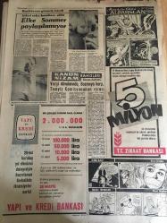 YENİ SABAH GAZETESİ  12 MAYIS 1964 YIL :27 SAYI :9037---Amerika'yı Kıbrıs için bir kere daha  ikaz  ettik --63 saat  gömülü kalan yedi işçi  kurtarıldı ---Yunanlıların bir küstahlığı  daha ---Bir öpücük  iddiası adliyeyi   karıştırdı --Çalınan definenin  geri kalan kısmını  aranıyor --Demokrasiyi Korumak : Siyavuşgil --Elke Sommer  Paylaşılamıyor ---Bir Müzisyeni de daha kaybettik : Orhan Subay ---Sinemalar ,Tiyatrolar ,Radyo Programları ---Sağnak : Fenerbahçe  gibi  bizde  yetişebiliriz dedi ---Deringör : Lefter e  ihtiyaç  olursa tekrar  çağırırız  dedi ----H.Vaughn  : Evvela basketbol  antrenörü  yetiştiriniz diyor ---Ruslar Papaza Yardım Yapacak ----Bir Türk maden işçisi öldü ---Elke Sommer Paylaşılamıyor ---Vergi davalarında  bozmaya karşı  temyiz  komisyonun ısrarı ---Ümit takımı yarın İst.Spor la Karşılaşıyor --H.Tepe ve Beykoz un durumları  tehlikede --Bir katil kurşuna dizilecek ---NATO toplantısı için La Haye de bulunan Erkin dün Amerika Dışişleri Bakanı ile Görüştü ----