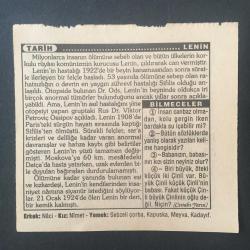14 EKİM 1995 -TAKVİM YAPRAĞI-DOĞUM GÜNÜ HEDİYESİ-TÜRKİYE GAZETESİ TAKVİMİ,SELÇUKLU VEZİRİ NİZAM ÜL MÜLK ÜN ŞEHADETİ 1092,TARSUS LOKMAN HEKİMİ ANMA GÜNÜ,LENİN,BİLMECELER
