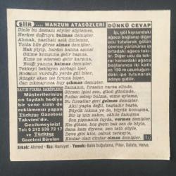 19 KASIM 1995 -TAKVİM YAPRAĞI-DOĞUM GÜNÜ HEDİYESİ-TÜRKİYE GAZETESİ TAKVİMİ,İSTANBUL RADYOSUNUN YAYINA BAŞLAMASI,1949,MERİÇ VE KEŞANIN KURTULUŞLARI,MANZUM ATASÖZLERİ ,DÜNKÜ CEVAP