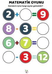 Okul Öncesi ve 1.2. Sınıflar Matematik Oyunu Yaz-SİL Kitabı