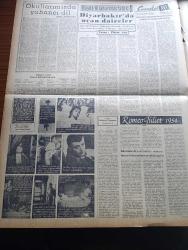 Zafer Gazetesi - 13 Kasım 1954 - Cumhuriyet Halk Partisi Tam Bir Hezimet Halindedir - Demokrat Parti Muhtarlıkları Yüzde 78'e Yakın Kazanmıştır - Bendimahi Santralinin İnşası İlkbaharda Başlıyor - İller Bankası Umum Müdürü Nafiz Ergeneli - Mükerrem Sarol Evini Kasım Gülek'e  Devre Hazır - Büyük Millet Meclisinin Davetlisi Olan Hint Parlamento Heyeti - Almanya'ya Pamuk İhracatı Başlıyor - Türkiye İlk Traktör Ocak Ayında İmal Edilmiş Olacak - Osman Kapani'nin Radyo Konuşması - Ayın Ondördü Yazan Refik Halid Karay Yazı Dizisi - Türkiye Milli Talebe Federasyonu Çalışmaları Başladı - Orhan Seyfi Orhon Köşe Yazısı - At Yarışları Tahminleri - Merih'liler Bir Evin Taraçasında Balo Verdi - Ankara Rotary Kulübünün 15. Yemekli Toplantısı - Atatürk'ten Hatıralar Sergisi Ve O Büyük İnsan - Diyarbakır'da Uçan Daireler - Okullarımızda Yabancı Dil - Alın Yazısı Oynayan Gina Lollobrigida Resimli Roman - Romeo Ve Jüliet 1954  Yazan Reinhard Fedumann Yazı Dizisi - İstanbul Şehir Tiyatrosunda Dökmeci
