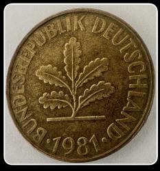 1981 - 10 Pfennig Batı Almanya (FRG) “F” Stuttgart Basım (YBMA81) KM#108