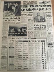 YENİ SABAH GAZETESİ 21 NİSAN 1964 YIL :26 SAYI :9019---Türk evleri yeniden ateşe tutuldu --Emilyanos 'u hiç bir  devlet  istemiyor --İhale Kanunu Değiştiriliyor ---Altı Türk Belçika da Trafik Kazasında Öldü ---Askere  gitmek için  5 evladına  hami arıyor ----Laos  da durum çok karışık ----Sadık Müttefik :Siyavuşgil --Sinemalar ,Tiyatrolar ,Radyo Programları ---Hac için 300 bine yakın Müslüman Mekke de Toplandı ---Margareth Lee Yeni Bir Film Hazırlayacak ---7-8 kişinin  öldürüldüğüne  dair  yapılan  ihbar  doğru çıktı ---Bir  Halk Türküleri Sanatkarı :Nuri Sesigüzel ---Nesrin Sipahi  Ankara dan döndü ---Yeten : İddiamızın  devamı  için  kazanmak  şart dedi --Fenerbahçe de aslar dinlendirecek ---K.Yaka ,Galatasaray  maçına itiraz etti --Greko -Romen Güreşçilerin  Tokyo  için Kamp Kadrosu  Belli Oldu ---Kıbrıs Alayı atış  tatbikatı yapıyor ---Barış Kuvveti Karargahına Rum EOKA  yerleşti --20 memurluğa  1.500 kişi  müracaat etti ---Yeni Bir Yazı Serisi :Tarihte  İhtilaller ---