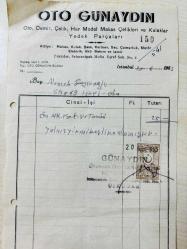 Efemera - OTOMOBİL TAMİR FATURASI - 20 HAZİRAN 1955 - OTO GÜNAYDIN - OTO, DEMİR, ÇELİK, HER MODEL MAKAS ÇELİKLERİ VE KULAKLAR YEDEK PARÇALARI - ÜSKÜDAR, İSTANBUL- AHMET ÇAYIROĞLU - ISLAK İMZALI, KAŞELİ DAMGA PULU - 13 x 22 cm EBATLI ORİJİNAL FATURA - kitantik - kitaLog