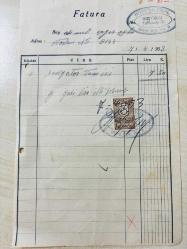 OTOMOBİL TAMİR FATURASI - 7 NİSAN 1953 - HÜSEYİN ÖNAL - BEYOĞLU, İSTANBUL - AHMET ÇAYIROĞLU - ISLAK İMZALI, KAŞELİ DAMGA PULU - 15 x 20 cm EBATLI ORİJİNAL FATURA