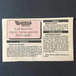 25 OCAK 1992 -TAKVİM YAPRAĞI-DOĞUM GÜNÜ HEDİYESİ-HUZUR TAKVİMİ,SIRPSINDIĞI ZAFERİ 1363,CÜZZAM HAFTASI,ŞİDDETLİ SOĞUKLAR,ÇOCUĞUNUZA İSİM,YARATICIYI SEVMEK,MAKBUL İKRAM,SIRPSINDIĞI ZAFERİ