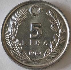 Türkiye Cumhuriyet 1983 Yılı 5 Lira 6548