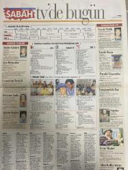 SABAH MELODİ GAZETESİ VE SABAH TELERAMA GAZETESİ -26 Eylül1997 -Söyleyemedikleriniz--Süleyman Turan-Şöhret Tuzağı-Ah şu kocalar-Hale Pakcan-Mimi ile Muti-Patrıck Mc Donnel-Bizim Aile-Mort Walker-Dıck Browne-Marvın-Tom Amstrong-astroloji-Şerif Ercan-Telekritik-Erdoğan sevgin--sabah TV’de bugün-Bu gün ne yapalım-Elif Ergu-seda kaya Güler-logado-İşılay Saygın-Özlem akalan-Nivea-atalar Tekstil-Sedef atabek Ökter--Sam Horn-Şevket Altuğ-Esra Ceyhan-saadettin teksoy-Michael Halphie-Akın tunç-gizem Solmaz-Halil Ergün-Sevinç Erbulak—Altan karındaş-Sema çeyrekbaşı--Ali Düşenkalkar-Berrin Koper-Atilla Şendil-Ayşegül Ünsal-Deniz gökçer-radyo günleri-beklenen şarkı—ayrı dünyalar-Hülya Koçyiğit-Kartal Tibet-Münir Özkul-hulusi Kentmen-Müslüm Gürses-ağlattı Kader-Mia Farrow-Dolph Lundgren