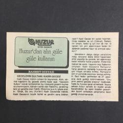 31 MART 1992 -TAKVİM YAPRAĞI-DOĞUM GÜNÜ HEDİYESİ-HUZUR TAKVİMİ,VARTO VE GEVAŞIN KURTULUŞU 1918,ÇOCUĞUNUZA İSİM,GECELERİN SULTANI KADİR GECESİ