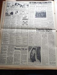 Zafer Gazetesi - 16 Ekim 1954 - 1954 Bütçesindeki Gelir Tahminleri Tahakkuk Ediyor - Eylül Tahsilatı Geçen Yıldan 54 Milyon Fazla - Nuri Sait Paşa Ve Adnan Menderes Kara Emin Tatbikatında - Dumlupınar Faciası Temyiz Lorentzon'un Cezasını Tasdik Etti - Times Gazetesinin Yeni Bir Münasebetsizliği - Pamir Seferberlik Tatbikatı Bugün Bitiyor - Siyamda Uçan Daireler Ve Bir Uçan Üstüvane - Dünyanın En Yüksek Binası Empire State Buildinge Satıldı - Orhan Seyfi Orhon Köşe Yazısı - Burası Ve Ötesi Yazan Orhan Remzi Yüreğir Yazı Dizisi - Yapı İş Federasyonu - İran'da 24 Komünist İdam Cezası Giydi - Ajans Türk Faaliyete Geçti - Çin'de 70 Milyon İnsan Aç Susuz - Türkiye Yugoslavya Yarın Karşılaşıyorlar - Fransa'daki Casusluk Hadisesi Baranes Vakası Çeviren Eşfak Aykaç Yazı Dizisi - İkiz Dünya Başka Alemlerde Bir Macera Çizgi Roman - Konservatuarın Yeni Müdürü Fuat Turkay - Ava Gardner Rio'yu Terk Etmek zorunda Kaldı - Türkiye Jokey Kulübü At Yarışları - Derman Ağrı Kesici - Garanti Bankası - Sana