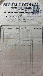OTOMOBİL BENZİN, YAĞ FATURASI - 3 ARALIK 1955 - SELİM ERENGİL - PETROL OFİSİ ACENTESİ - ŞİLE, İSTANBUL - AHMET ÇAYIROĞLU - ISLAK İMZALI, KAŞELİ DAMGA PULU - 15 x 25 cm EBATLI ORİJİNAL FATURA