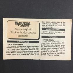 24 AĞUSTOS 1992 -TAKVİM YAPRAĞI-DOĞUM GÜNÜ HEDİYESİ-HUZUR TAKVİMİ,YAVUZUN MERCİDABIK ZAFERİ 1516,BURSA KAPALI ÇARŞI YANGINI 1957,SAM RÜZGARLARININ SONU,ÇOCUĞUNUZA İSİM,MERCİDABIK ZAFERİ,GÜNÜN YEMEĞİ,SÜSLÜ MENZİL