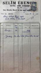 OTOMOBİL BENZİN FATURASI - 14 HAZİRAN 1955 - SELİM ERENGİL - PETROL OFİSİ ACENTESİ - ŞİLE, İSTANBUL - AHMET ÇAYIROĞLU - ISLAK İMZALI, KAŞELİ DAMGA PULU - 15 x 25 cm EBATLI ORİJİNAL FATURA