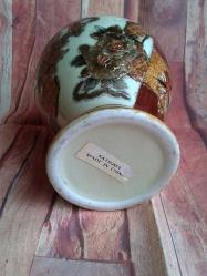 VİNTAGE  ÇİN PORSELEN SATSUMA VAZO. HAND MADE.