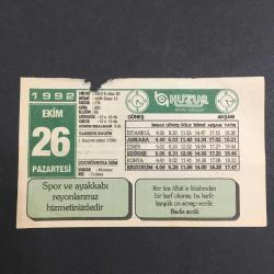 26 EKİM 1992 -TAKVİM YAPRAĞI-DOĞUM GÜNÜ HEDİYESİ-HUZUR TAKVİMİ,1.HAÇOVA ZAFERİ 1596,ÇOCUĞUNUZA İSİM,KOMŞULUK BORCU,GÜZEL KONUŞMAK