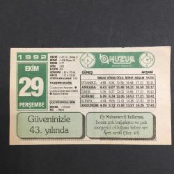 29 EKİM 1992 -TAKVİM YAPRAĞI-DOĞUM GÜNÜ HEDİYESİ-HUZUR TAKVİMİ,CUMHURİYET BAYRAMI,CUMHURİYETİN İLANI 1923,KIZILAY HAFTASIÇOCUĞUNUZA İSİM,CUMHURİYETİN İLANI,GÜNÜN YEMEĞİ,BAŞKASINI KIZDIRMAK,SAĞLIK İÇİN ADAÇAYI
