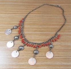 AnTiKa OSMANLI GüMüŞ PaRaLı-MeRCaNLı GÜMÜŞ KOLYE...