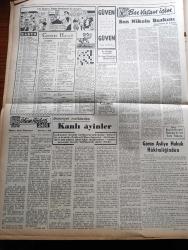 Zafer Gazetesi - 16 Eylül 1954 - Afyon Çimento Fabrikasının İnşaatına Bugün Başlanıyor - Mümtaz Faik Fenik Köşe Yazısı - Mülteci Kongresi Dün Merasimle Açıldı - Mareşal Tito Hindistana Gidiyor - Devlet Vekili Osman Kapani Konuşmasını Yaparken - Rocky Marciano İle Ezzard Charles'in Yapacağı Boks Maçı - Antrenmana Girmeyen Milli Takım Oyuncuları - Milli Oyuncularımızdan Erol Ve Lefter Antremanda - Paris Kasabı Alman General Karl Oberg'in Duruşması - Tanınmış Tayyareci Vecihi Hürkuş Dün Bir Kaza Atlattı - Süveyş Kanalı İçin Anlaşma - Dış Mahalle Yazan G. Simenon Yazı Dizisi - Orhan Seyfi Orhon Köşe Yazısı - Siirt Lisesi Önümüzdeki Ders Yılında Faaliyete Geçecek - Suriye'de Dün Kanlı Bir Çarpışma Oldu - San Nikola Baskını - Kanlı Ayinler - İkiz Dünya Başka Alemlerde Bir Macera Çizgi Roman - Ankara İstanbul İzmir Radyosu Programı - Ölüm Hücresi 2455 Yazan Carly Chessman Yazı Dizisi - Venedik Film Festivali - Federal Almanya Gizli İstihbarat Şefi Otto John'un Esrarengiz Firarı - Caltex Yağ