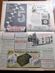 Zafer Gazetesi - 16 Eylül 1954 - Afyon Çimento Fabrikasının İnşaatına Bugün Başlanıyor - Mümtaz Faik Fenik Köşe Yazısı - Mülteci Kongresi Dün Merasimle Açıldı - Mareşal Tito Hindistana Gidiyor - Devlet Vekili Osman Kapani Konuşmasını Yaparken - Rocky Marciano İle Ezzard Charles'in Yapacağı Boks Maçı - Antrenmana Girmeyen Milli Takım Oyuncuları - Milli Oyuncularımızdan Erol Ve Lefter Antremanda - Paris Kasabı Alman General Karl Oberg'in Duruşması - Tanınmış Tayyareci Vecihi Hürkuş Dün Bir Kaza Atlattı - Süveyş Kanalı İçin Anlaşma - Dış Mahalle Yazan G. Simenon Yazı Dizisi - Orhan Seyfi Orhon Köşe Yazısı - Siirt Lisesi Önümüzdeki Ders Yılında Faaliyete Geçecek - Suriye'de Dün Kanlı Bir Çarpışma Oldu - San Nikola Baskını - Kanlı Ayinler - İkiz Dünya Başka Alemlerde Bir Macera Çizgi Roman - Ankara İstanbul İzmir Radyosu Programı - Ölüm Hücresi 2455 Yazan Carly Chessman Yazı Dizisi - Venedik Film Festivali - Federal Almanya Gizli İstihbarat Şefi Otto John'un Esrarengiz Firarı - Caltex Yağ
